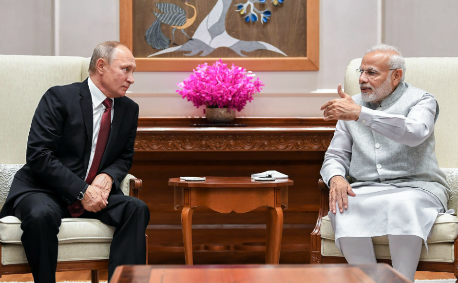 Besides holding talks with Modi, the Russian leader will also have a meeting with President Ram Nath Kovind on Friday. He will also interact with a group of talented children and address an India-Russia business meet. PTI Besides holding talks with Modi, the Russian leader will also have a meeting with President Ram Nath Kovind on Friday. He will also interact with a group of talented children and address an India-Russia business meet. PTI
